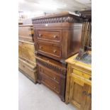 PAIR OF REPRODUCTION TWO DRAWER MAHOGANY CABINETS