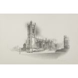 WILLIAM GELDART ARTIST SIGNED LIMITED EDITION PRINT OF A PENCIL DRAWING Manchester Cathedral (126/