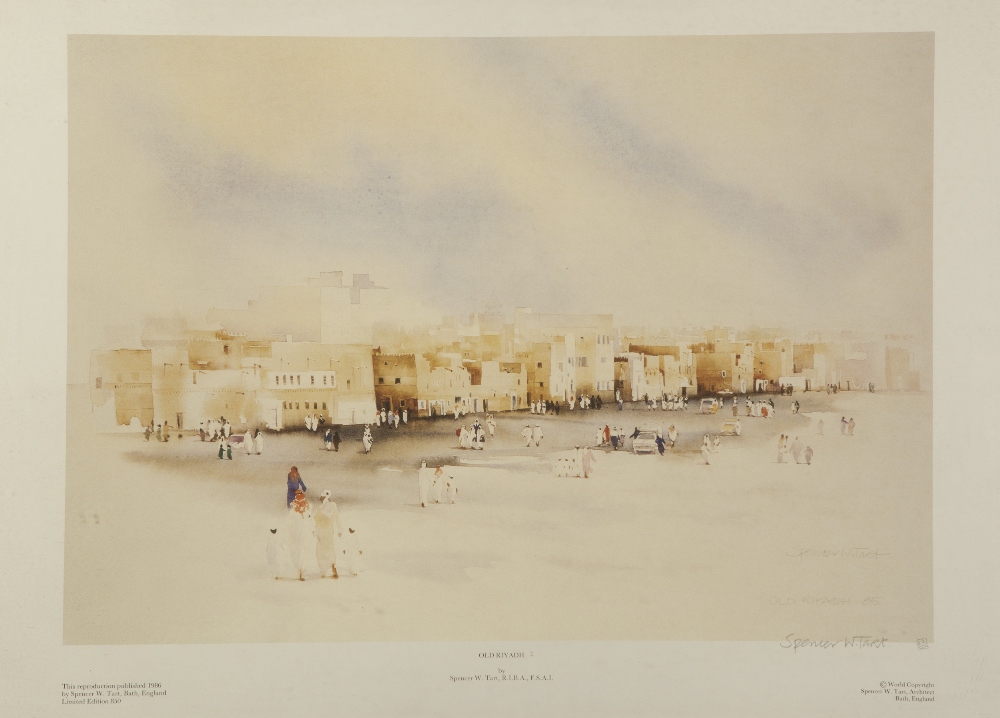 SPENCER W. TART ARTIST SIGNED LIMITED EDITION COLOUR PRINT 'Old Riyadh' 2 (551/850) 13 ½" x 19" (