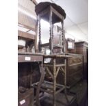 AN EARLY TWENTIETH CENTURY BAMBOO FRAME SIDE TABLE, SOLID TOP OVER DECORATIVE UNDERTIER AND A SIDE