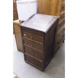 VICTORIAN AND LATER MAHOGANY AND STAINED PINE SMALL STANDING DESK WITH FOUR DRAWERS, ALTERATIONS