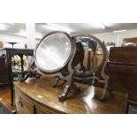 TWO EDWARDIAN OVAL TOILET MIRRORS (ONE A/F), (2)