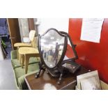 EDWARDIAN SHIELD SHAPED TOILET MIRROR, AND ANOTHER, VICTORIAN (2)