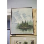 PETER LEE CANADIAN OIL PAINTING ON CANVAS 'ALPINE SCENE'