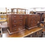 PAIR OF VICTORIAN AND LATER TABLE TOP CHESTS OF FOUR DRAWERS, ALTERATIONS, (2)