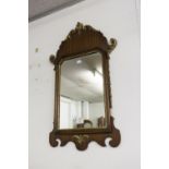 GEORGIAN STYLE WALL MIRROR, IN MAHOGANY AND GILT FRAME