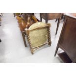 BRASS TOPPED COFFEE TABLE ON BOBBIN TURNED FOLDING BASE