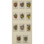 SET OF TWENTY FOUR MILITARY SILKS BY B.D.V. CIGARETTES Mounted in a pair of glazed frames 19 ¼" x 10