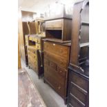 A STAG MAHOGANY TALL BOY CHEST AND MATCHING BEDSIDE CUPBOARD