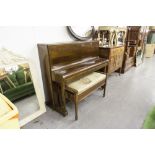 MOLINEUX MAHOGANY CASED UPRIGHT PIANOFORTE AND AN INLAID MAHOGANY DUET STOOL