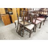 CHIPPENDALE PERIOD MAHOGANY SINGLE DINING CHAIR, AND TWO OTHERS, (3)