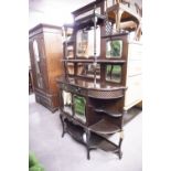 EDWARDIAN DARK MAHOGANY DISPLAY SIDEBOARD, WITH FANCY MIRRORED BACK