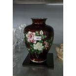 A SIMILAR, BUT SQUAT, OVULAR VASE, 10" HIGH (SLIGHT DAMAGE TO SHOULDER OF VASE)