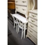 WHITE FINISH SMALL DESIGN AND OTHER FURNISHINGS INCLUDING; BENTWOOD DESIGN CHAIRS AND A SMALL