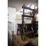 A LLOYD LOOM CORNER LINEN RECEIVER AND A CHILD'S FOLDING CHAIR/LADDER (2)