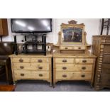 AN EDWARDIAN PINE WASHSTAND AND DRESSING CHEST (2)