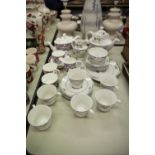 ROYAL DOULTON 'KINGSWOOD' PATTERN CHINA TEA SET FOR SIX PERSONS, COMPLETE WITH TEAPOT AND SANDWICH