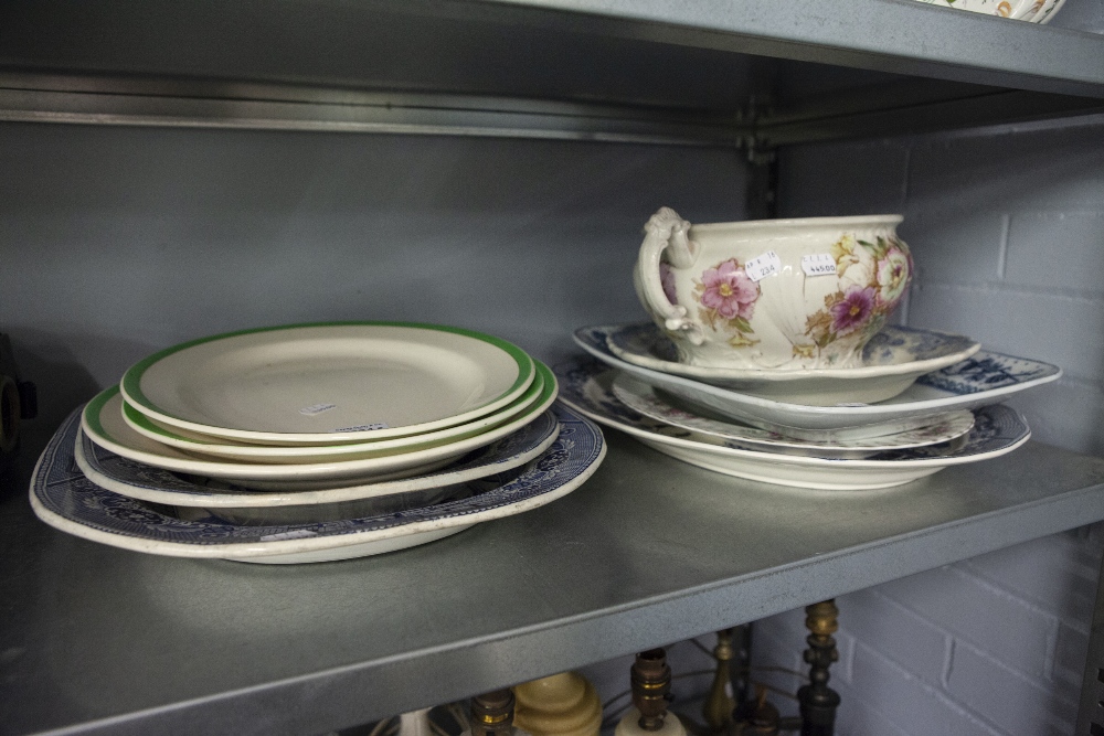 A SELECTION OF BLUE AND WHITE AND OTHER POTTERY VARIOUS