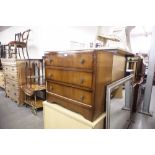 A SMALL WALNUTWOOD CHEST OF THREE DRAWERS