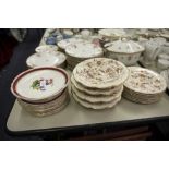 VICTORIAN NINE PIECE PORCELAIN PART DESSERT SERVICE, TOGETHER WITH A VICTORIAN BROMFIELD & SONS