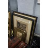 AFTER DENDY SADLER THREE ARTIST SIGNED ENGRAVINGS And various engravings, and a watercolour