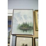 PETER LEE CANADIAN OIL PAINTING ON CANVAS 'ALPINE SCENE'