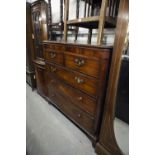 AN EARLY TWENTIETH CENTURY MAHOGANY CHEST OF TWO SHORT AND THREE LONG DRAWERS