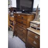 TWO CIRCA 1950's OAK CHEST OF DRAWERS (2)