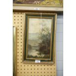 G. HILLS (Early Twentieth Century) OIL PAINTING ON PANEL Upland river landscape, signed lower