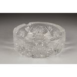 BOHEMIA CUT GLASS HEAVY CIRCULAR ASHTRAY, 6 ¾" (17.2cm) diameter