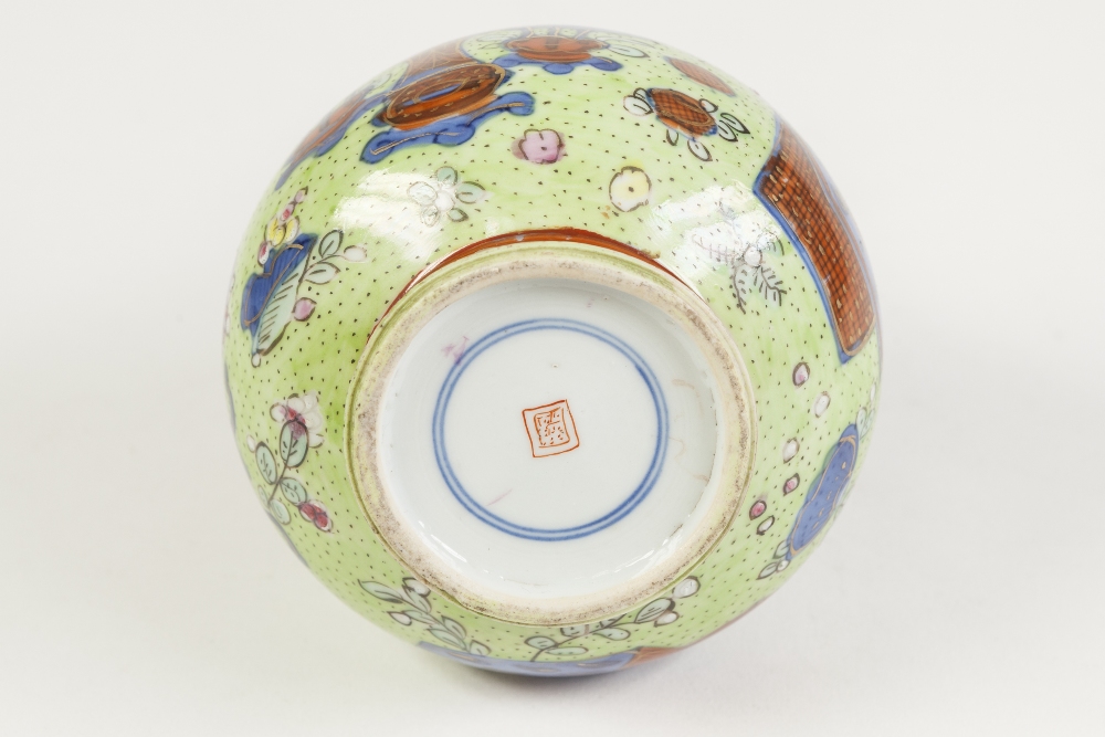 A CHINESE PORCELAIN BOTTLE SHAPE VASE, painted in underglaze blue with possibly 'clobbered' - Image 3 of 3