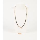 ITALIAN SILVER GILT WISHBONE PATTERN NECKLACE, 925 mark