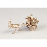 EARLY TWENTIETH CENTURY CONTINENTAL SILVER MINIATURE CABINET ORNAMENT in the form of three putti