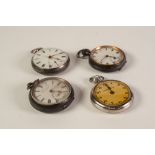 TWO LATE NINETEENTH CENTURY SILVER CASED OPEN FACE KEYWIND GENTLEMAN'S POCKET WATCHES, a CHROMIUM