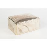 AN INTER-WAR YEARS LARGE SILVER CIGAR BOX, partitioned Cedar wood lining, Birmingham 1928, 9" (23cm)