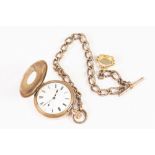 LANCASHIRE WATCH CO. LTD, PRESCOTT, ENGLAND, ROLLED GOLD DEMI HUNTER POCKET WATCH, No. 708075,