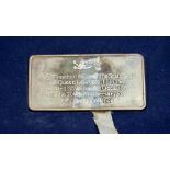 A DANBURY MINT SILVER INGOT, commemorating the 'State Visit of Queen Elizabeth II to the United