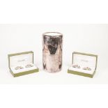 A SET OF FOUR CHRISTOFLE, FRENCH SILVER PLATED SMALL SHELL PATTERN SALTS, in two fitted cases and