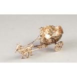 EARLY TWENTIETH CENTURY CONTINENTAL SILVER MINIATURE CABINET ORNAMENT in the form of a putti drawing