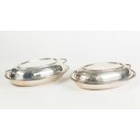 A PAIR OF PRE-WAR SILVER OVAL ENTREE DISHES AND COVERS, William Hutton and Sons, Sheffield 1936,
