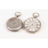 THOMAS RUSSEL 'GENEVE' LADY'S 'SILVER' POCKET WATCH, with keywind movement, engraved silver Roman