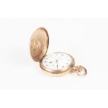 THOMAS RUSSELL & SON, LIVERPOOL, ROLLED GOLD HUNTER POCKET WATCH WITH SWISS KEYLESS MOVEMENT No.