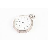 WALTHAM SILVER OPEN FACED POCKET WATCH WITH AMERICAN KEYLESS MOVEMENT No. 18214822, having white