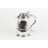 A RARE GEORGE II, SOUTH WEST OF ENGLAND SILVER BALUSTER TANKARD, the plain body with moulded