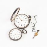 WALTHAM AMERICAN WATCH CO., VICTORIAN SILVER CASED OPEN FACED POCKET WATCH, with keywind movement