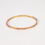 9ct GOLD PANELLED CIRCULAR SLAVE BANGLE, Chester 1926, 16gms