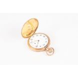 PRESTEX SWISS HUNTER POCKET WATCH, with 17 jewels keyless movement, white Arabic dial with