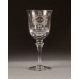 BOXED WHITEFRIARS 'GOLDEN JUBILEE YEAR' COMMEMORATIVE GLASS GOBLET, 1929-1979, of typical form,