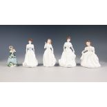 FOUR ROYAL DOULTON 'COLLECTORS CLUB' CHINA FIGURES, comprising: 'HARMONY', HN4096, 'AMANDA', HN3635,