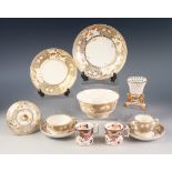 TWENTY ONE PIECE BLOOR DERBY PORCELAIN PART TEA AND COFFEE SERVICE, comprising: FIVE TEA CUPS, SIX